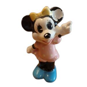 Minnie Mouse Figurine Ceramic Walt Disney Productions Japan Vintage